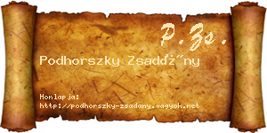 Podhorszky Zsadány névjegykártya